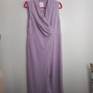 Chic Lavender Sleeveless Faux Wrap Jumpsuit  Size L
